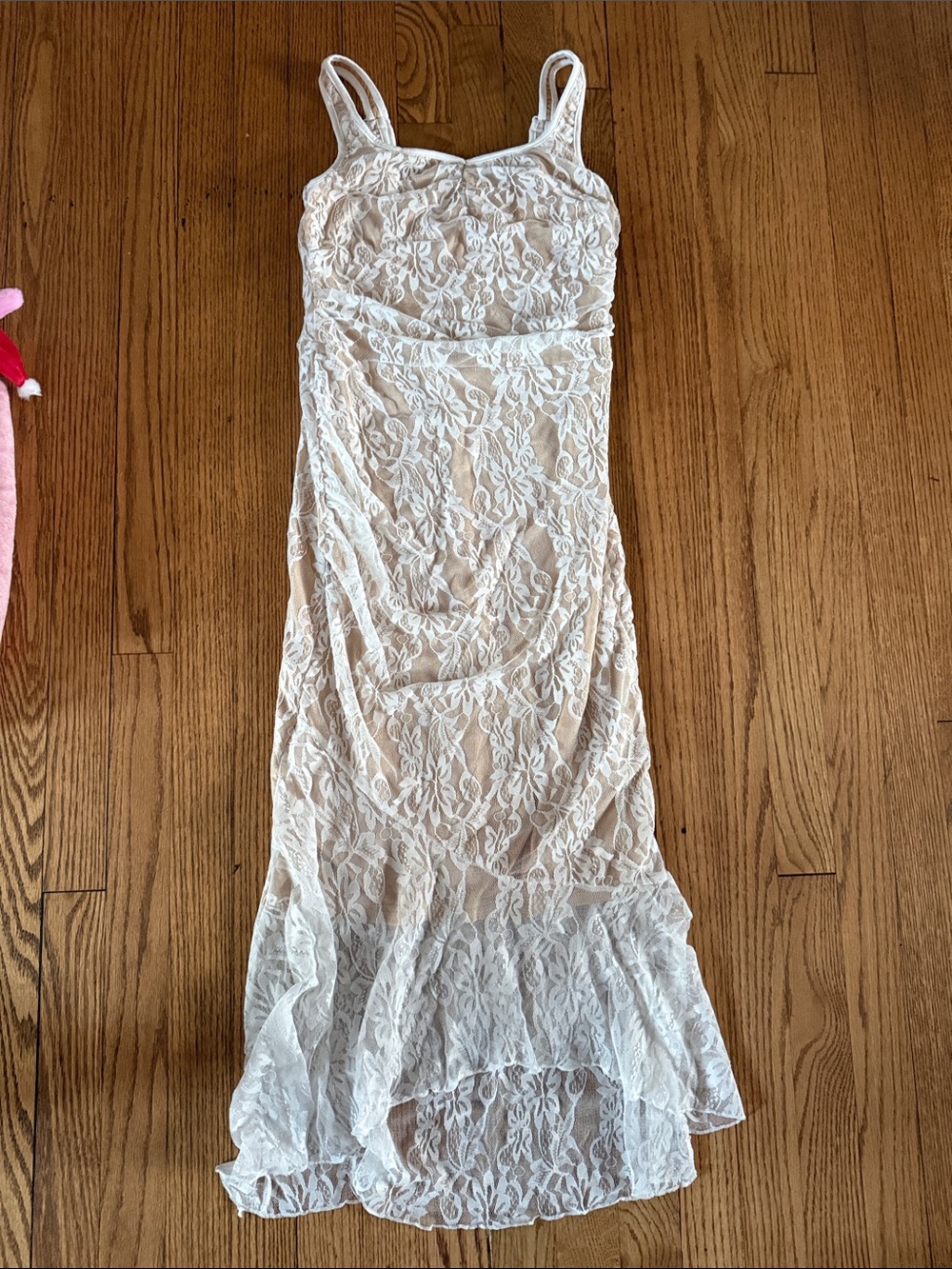 SHEIN White Lace Spaghetti Strap Maxi Dress